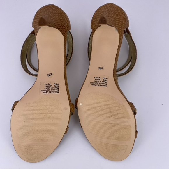 STYLE & COMPANY 9.5M LEVINE 3 INCH METALLIC CAMEL BROWN STUDDED STILETTOS - Picture 5 of 12